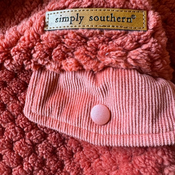 Simply Southern Woman’s Size XL Spice Orange Sherpa Fleece Pullover‎ Jacket - Picture 6 of 10